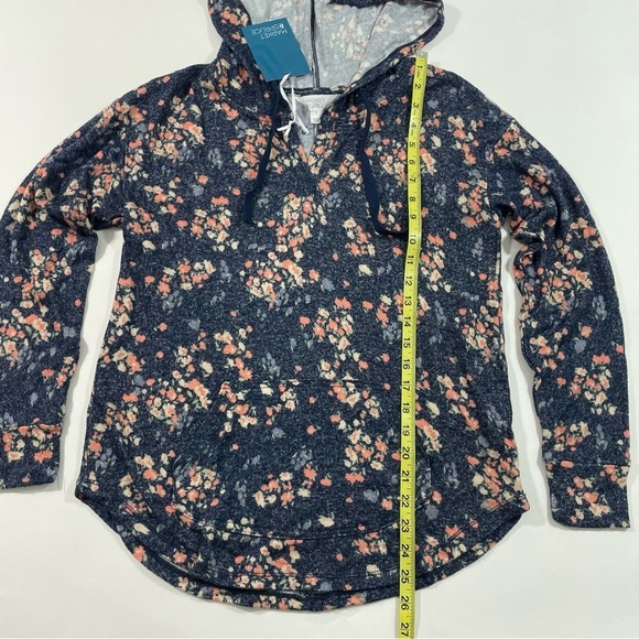 New Market & Spruce Kallon Brush Knit Shirt Hooded Floral - Picture 8 of 8